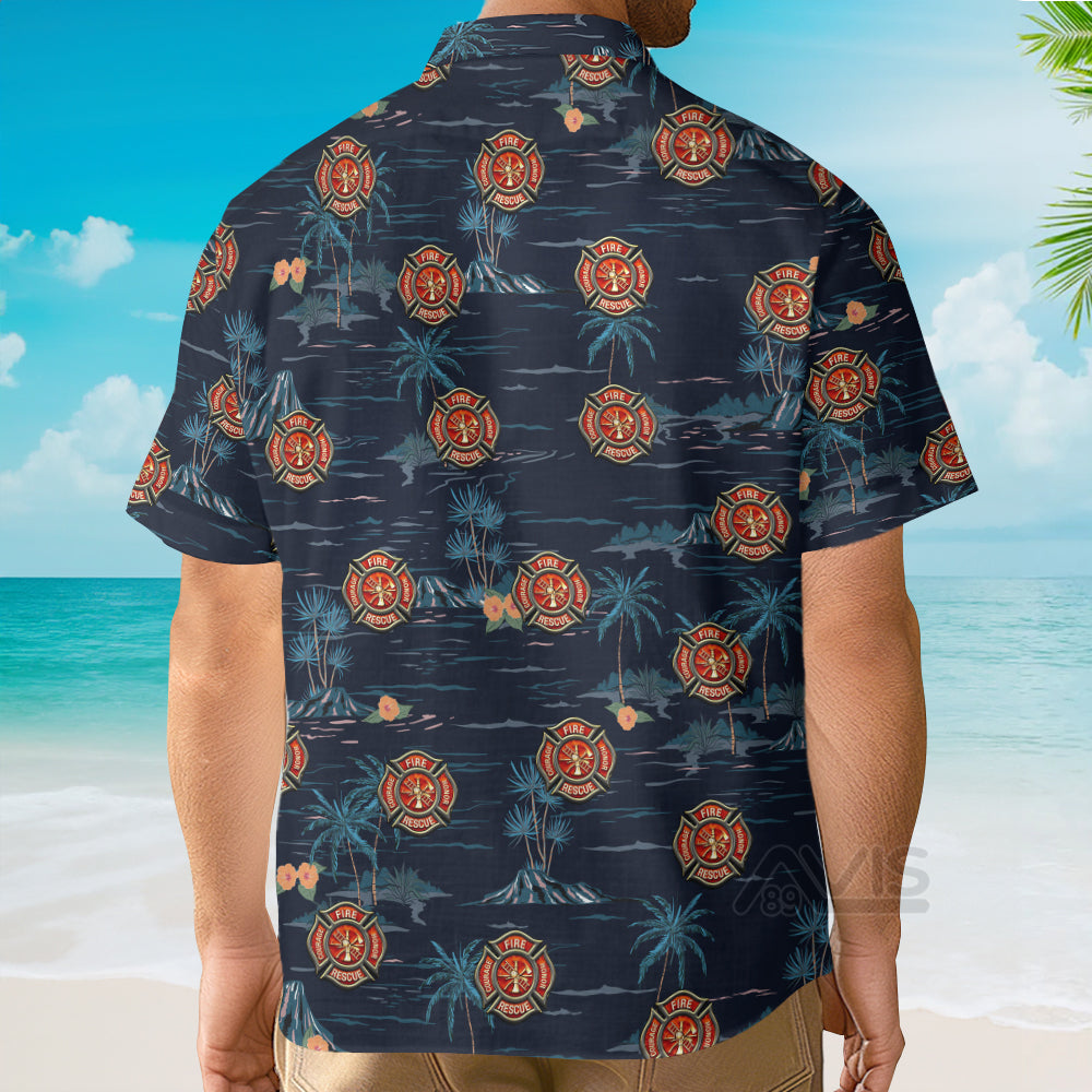 All Gave Some Some Gave All Firefighter Tropical Navy - Hawaiian Shirt