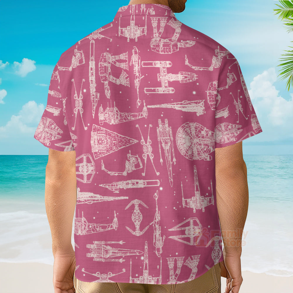 Space Ships Stwa Pink - Hawaiian Shirt For Men, Women, Kids