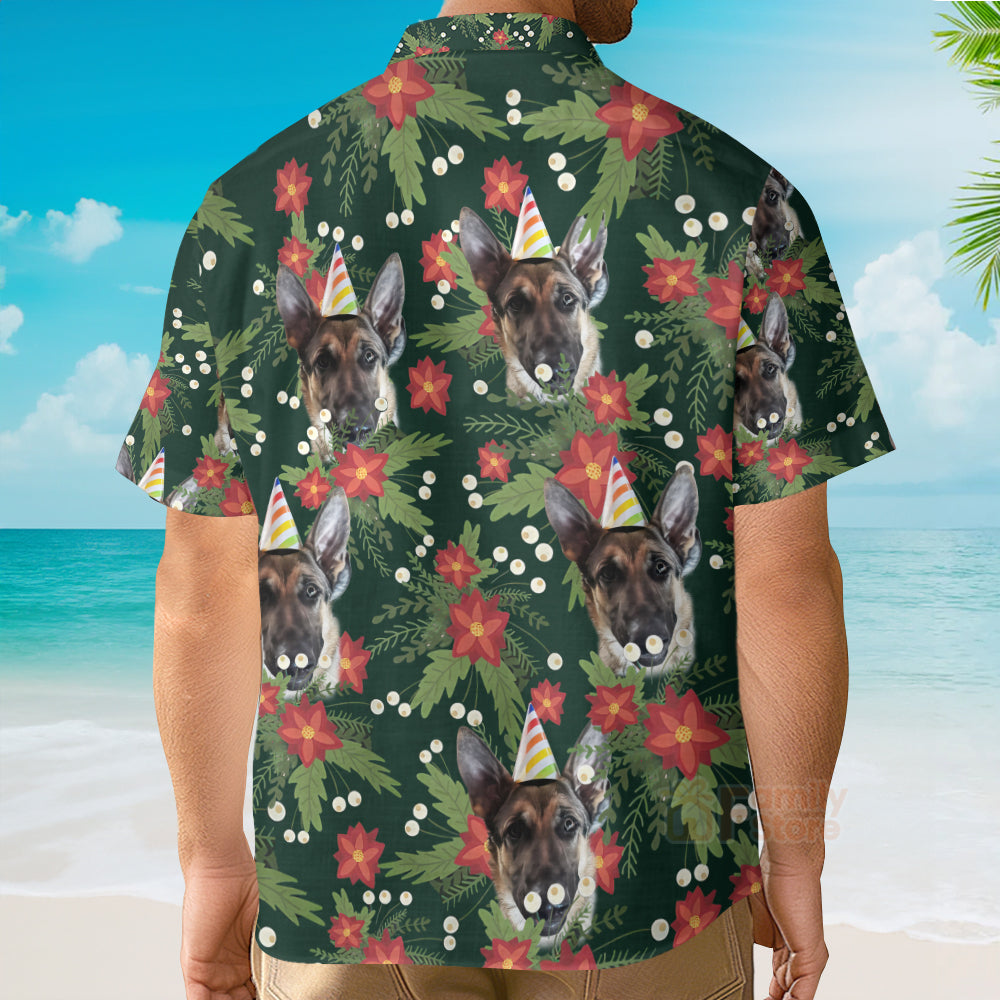 Custom Photo Dog Face Christmas Tropical  For Pet Lovers-Hawaiian Shirt PN302087Lb