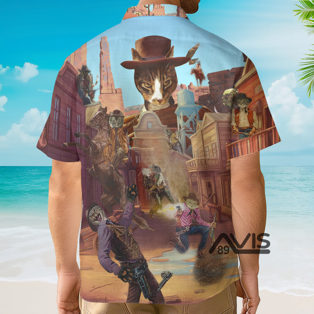 Cowboy Cats Love Life Vintage - Hawaiian Shirt