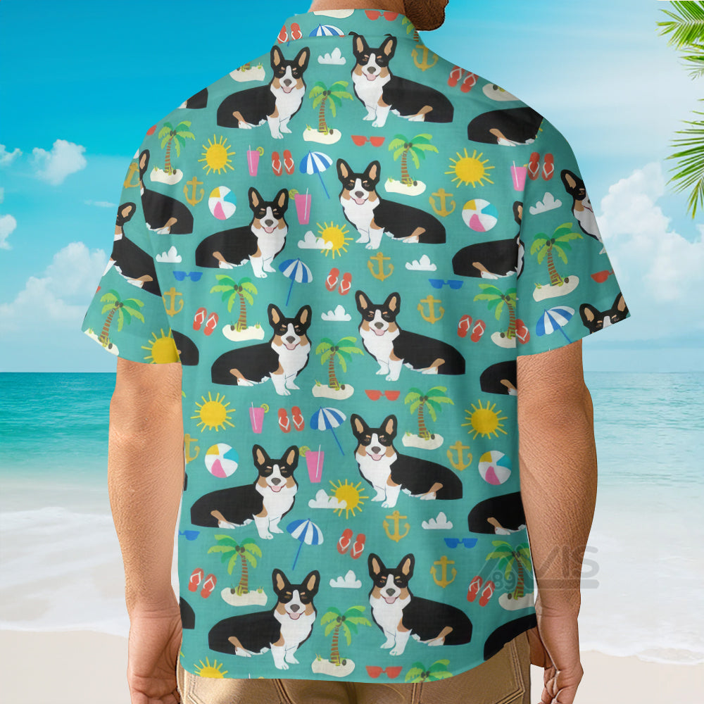 Corgi On The Beach - Hawaiian Shirt