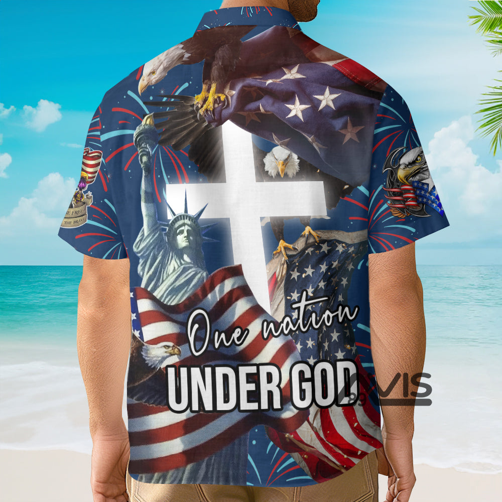 Jesus One Nation Under God Faith-Inspired Aloha - Hawaiian Shirt