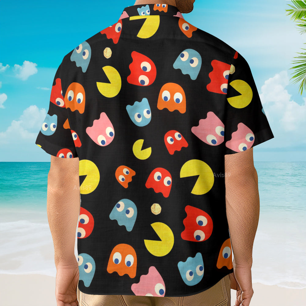 Pac Man Cartoon Pattern - Hawaiian Shirt