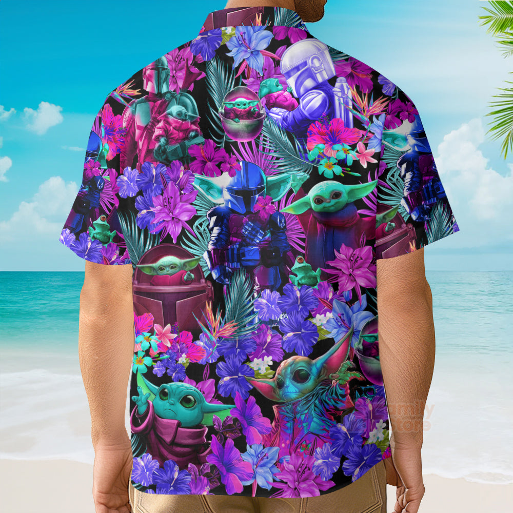 Special Starwars Baby Yoda Synthwave - Hawaiian Shirt
