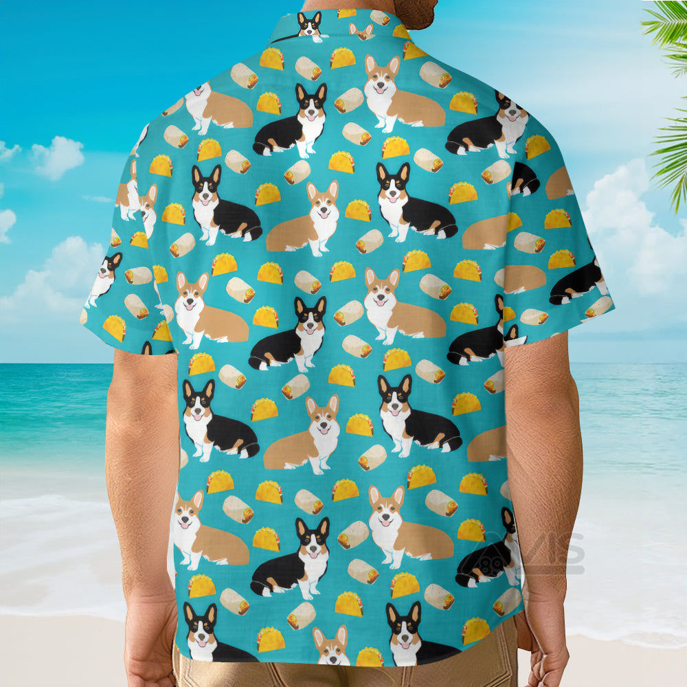 Colorful Corgi & Foods - Hawaiian Shirt