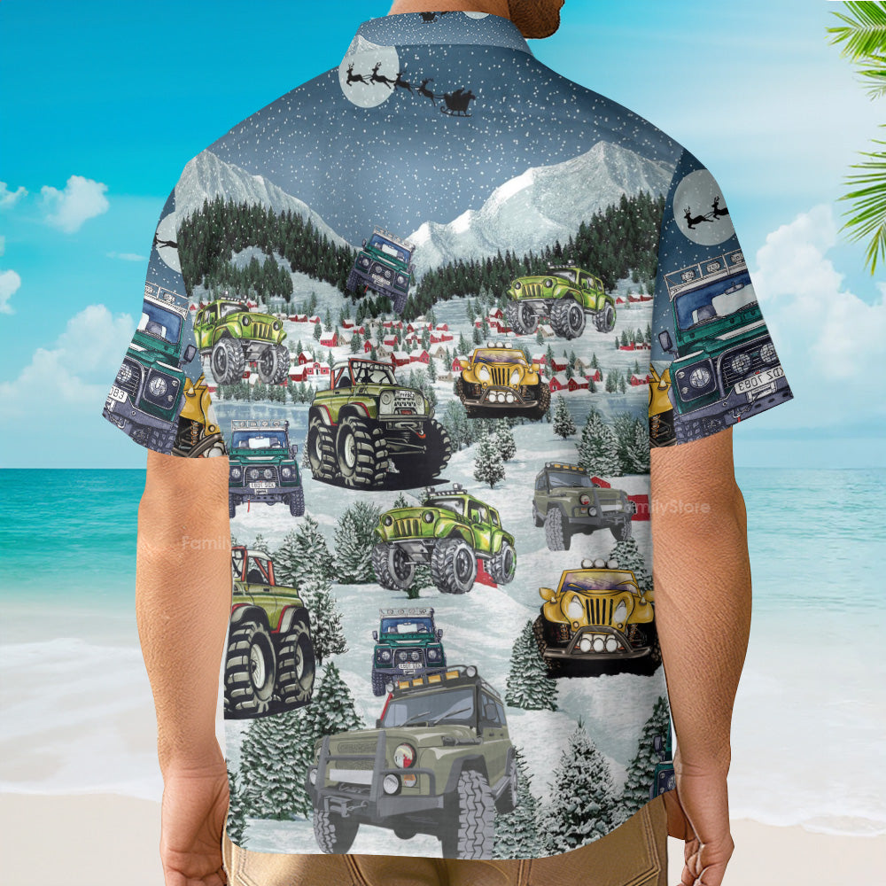 Jeep Snow Party Merry Christmas - Hawaiian Shirt