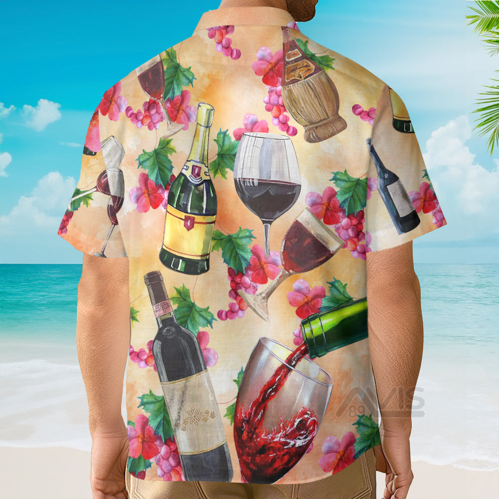 Wine Drinking Wine Colorful Style - Hawaiian Shirt