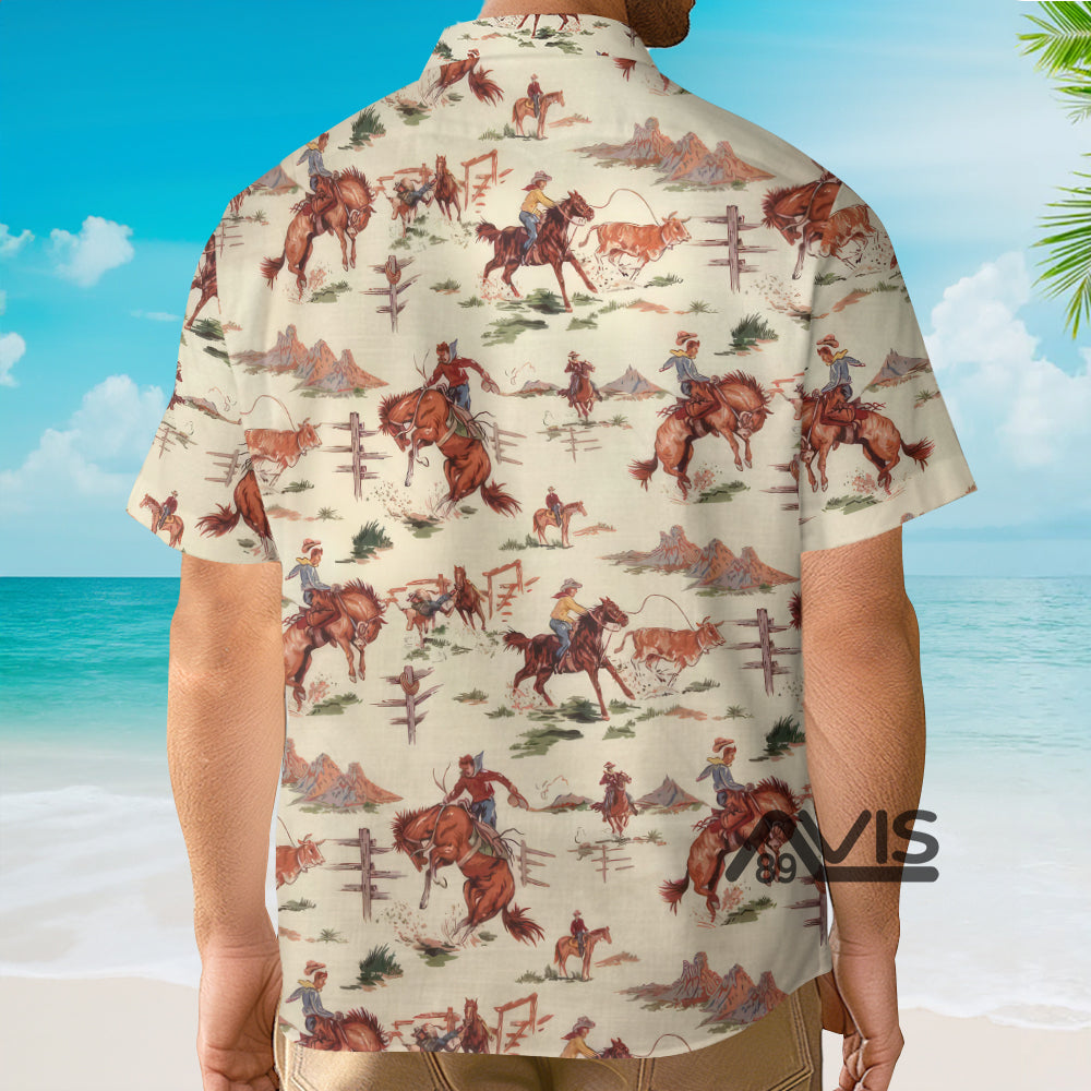 Western Retro Cowboy - Hawaiian Shirt