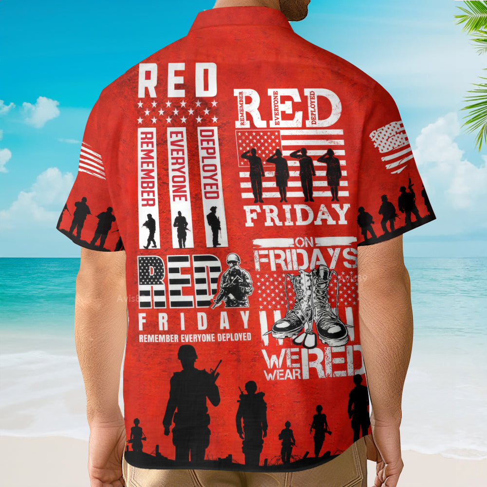 Shoe American Veterans On Friday We Wear Red Aloha - Hawaiian Shirt