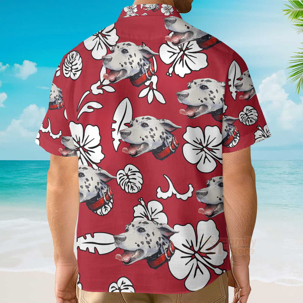 Funny Custom Face Dog Flowers & Leaves Pattern - Hawaiian Shirt PN302043Lb