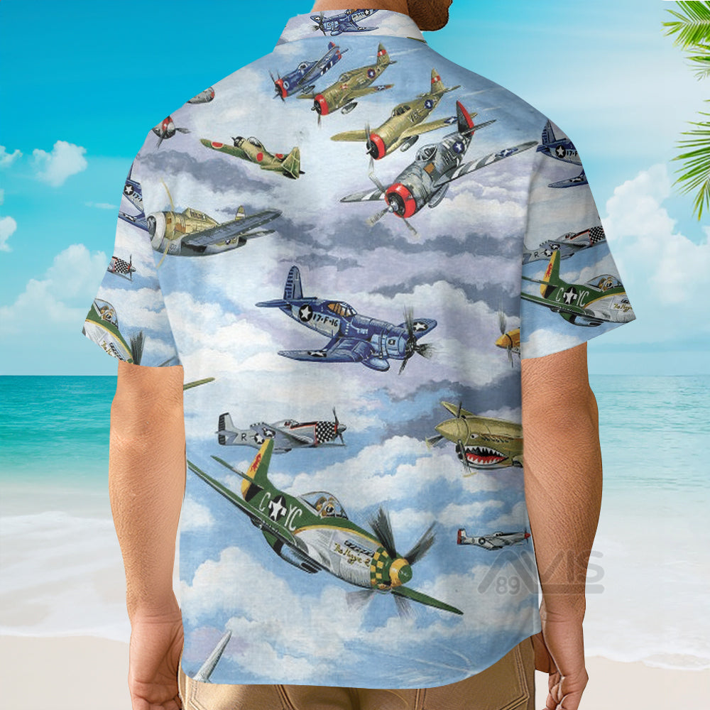 World War 2 Fighter Planes & Aircrafts - Hawaiian Shirt