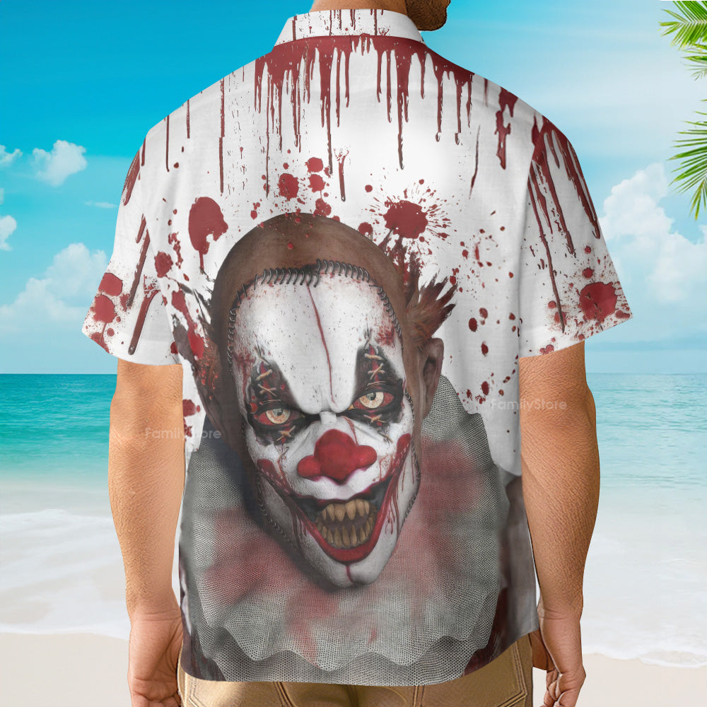Scary Halloween Clown Faces Hawaiian Shirt