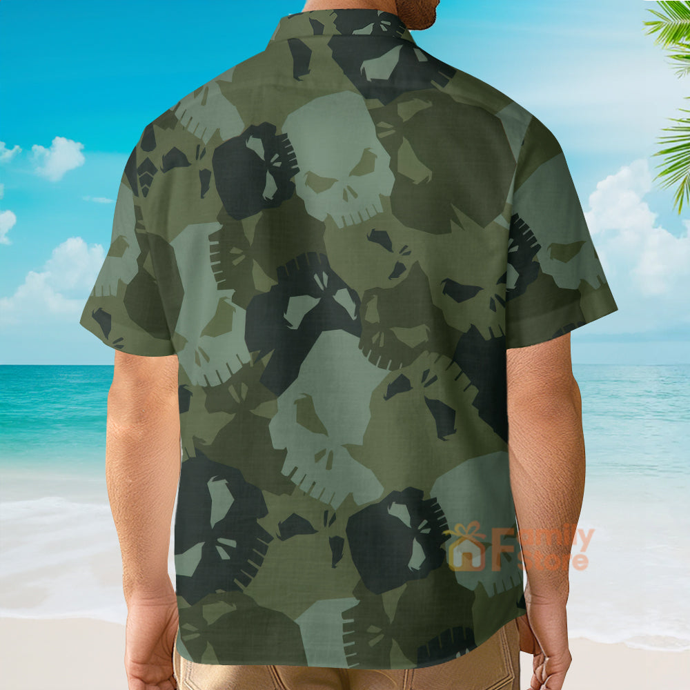 Camouflage Skull Pattern - Hawaiian Shirt