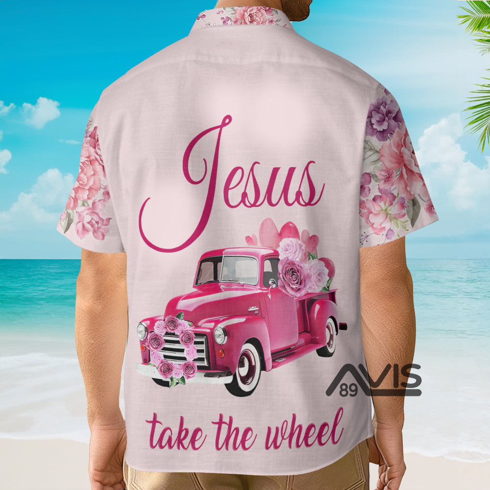 Car Faith-Inspired Take The Wheel Pink Aloha - Hawaiian Shirt