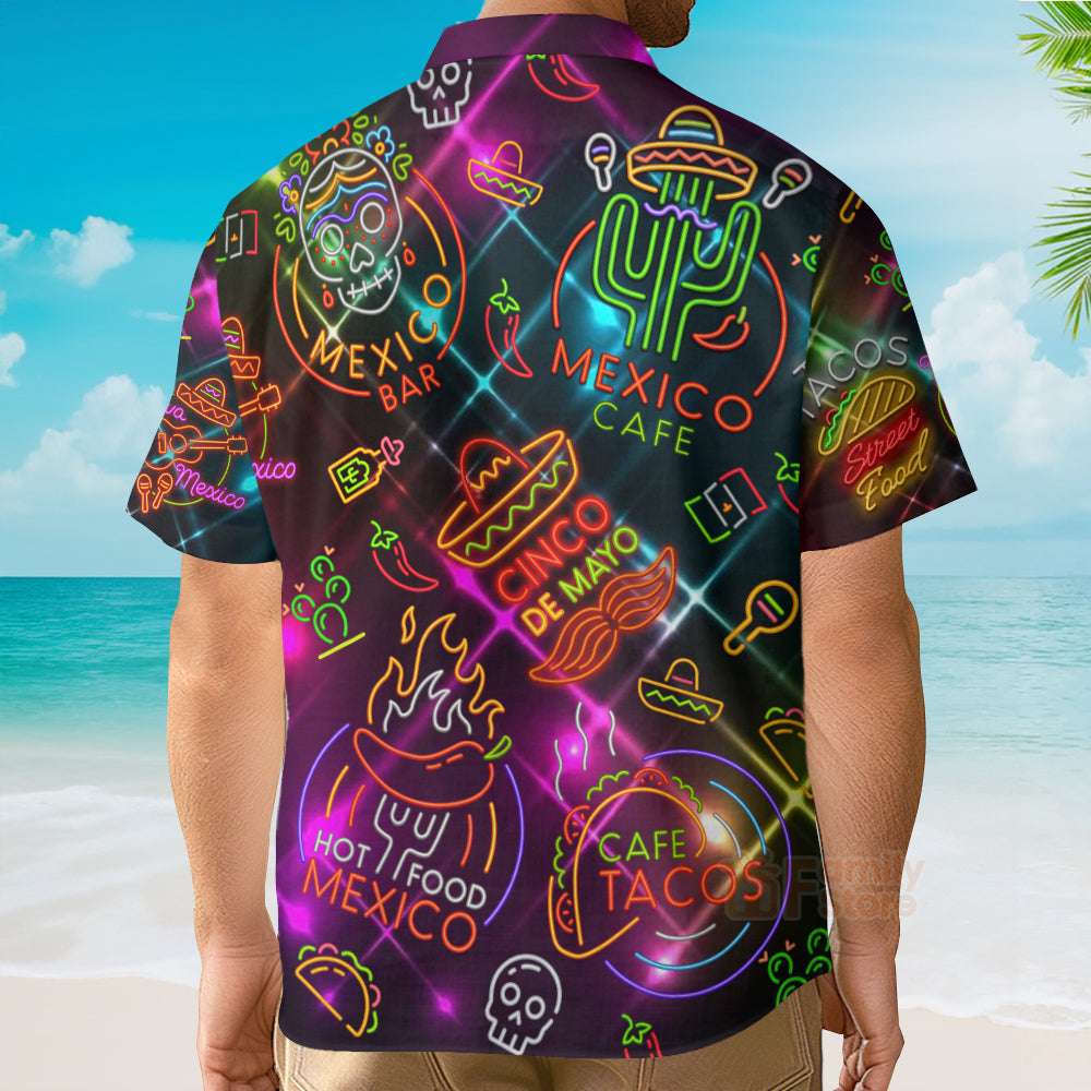 Neon Mexican Party Cinco De Mayo Aloha - Hawaiian Shirt