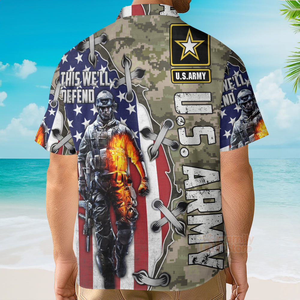 Veterans Chest Pocket Short Sleeve Casual Shirt Hawaiian Shirt