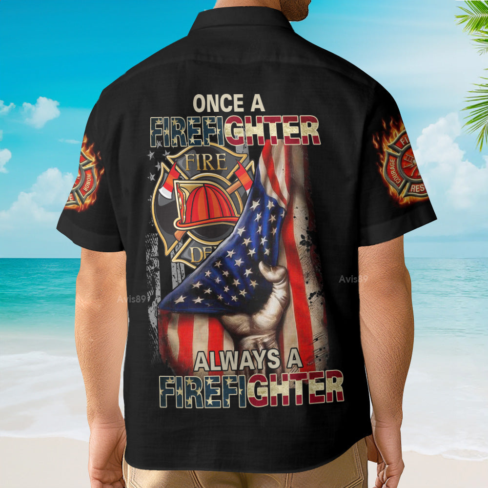 Once A Firefighter Fire - For Men And Women - Hawaiian Shirt
