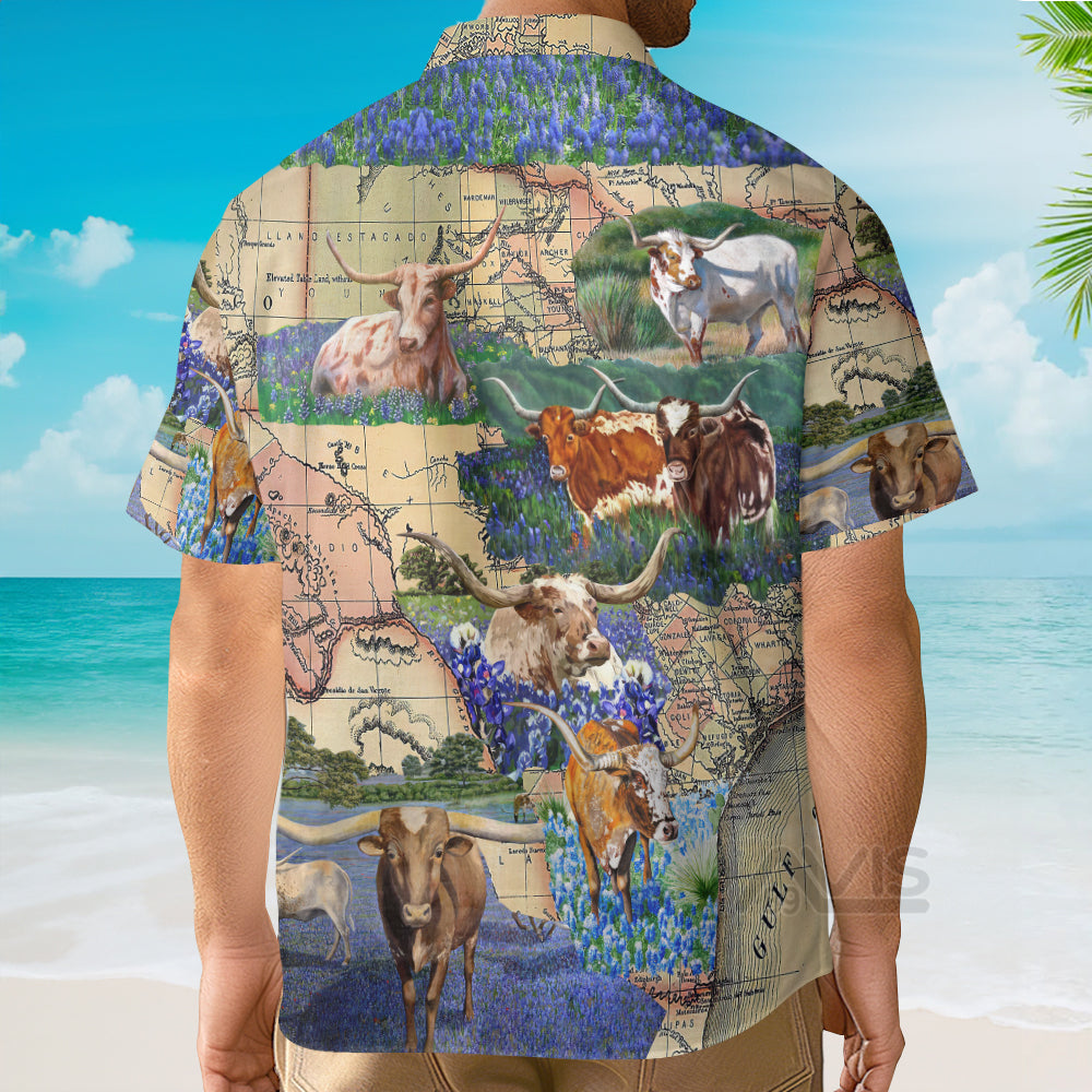 Texas Longhorn White And Brown Bulls Unique - Hawaiian Shirt