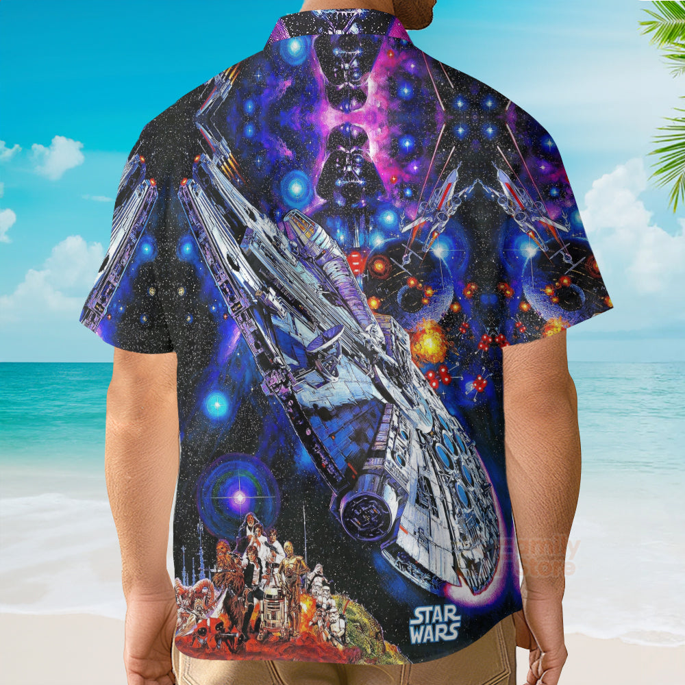Stwa Darth Vader Millennium Falcon Hawaiian Shirt
