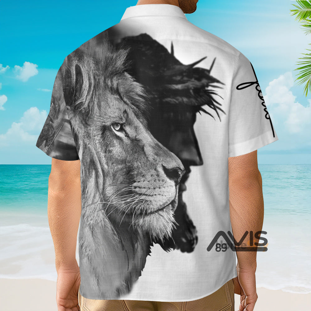 Premium Jesus And Lion Aloha - Hawaiian Shirt