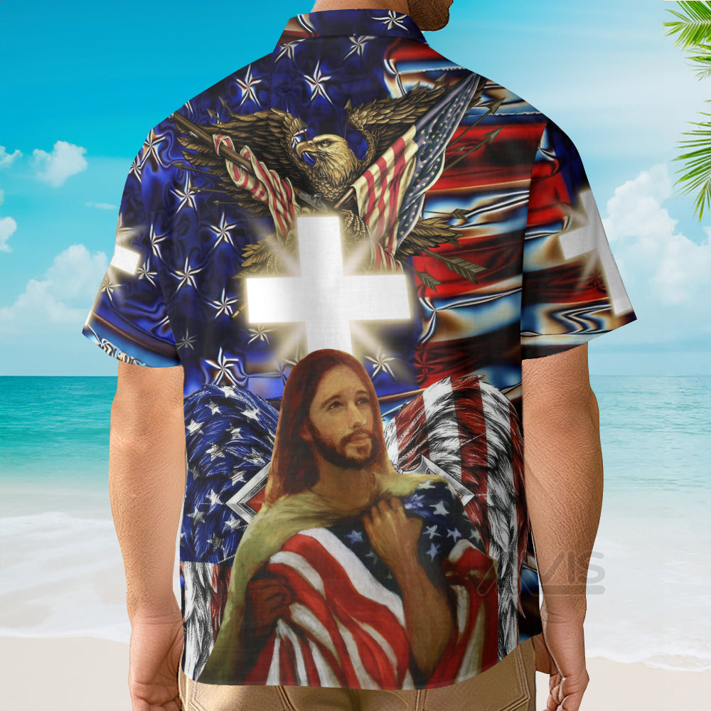 America Faith-Inspired Bless - Hawaiian Shirt