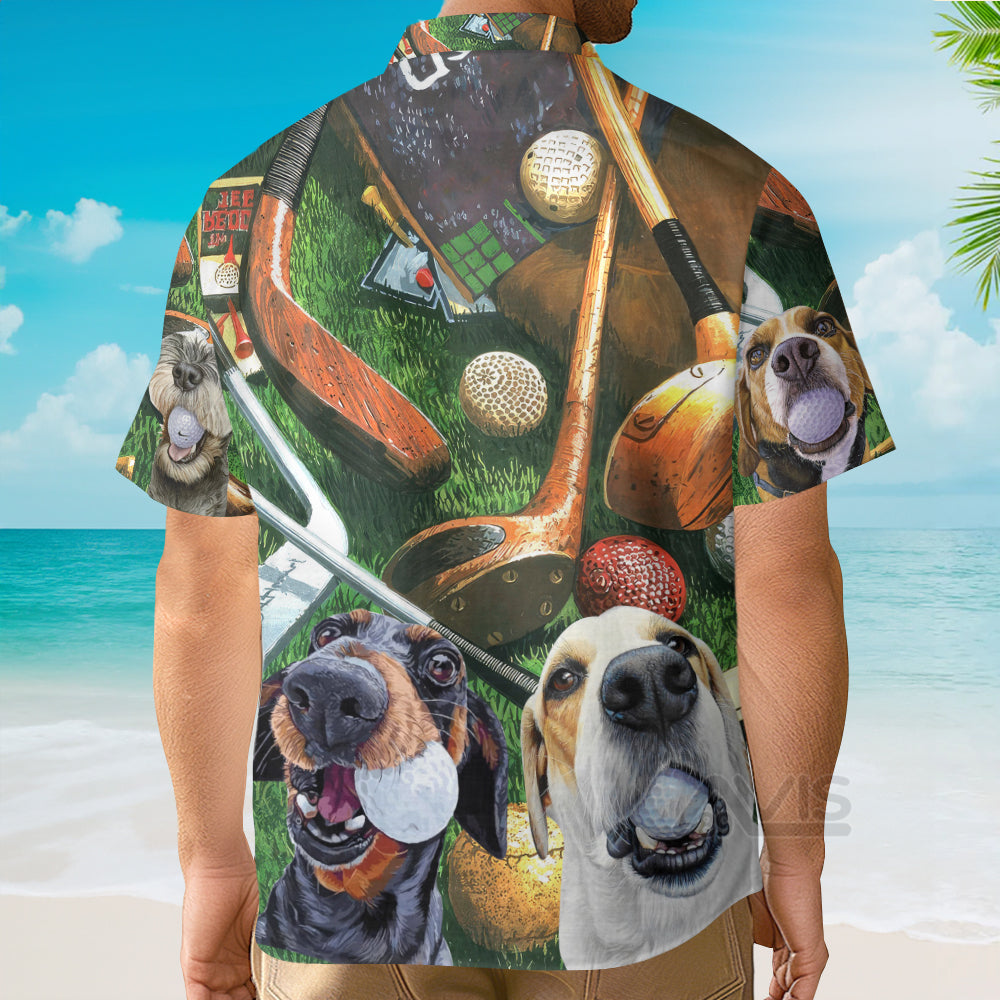 Golf Vintage Style Funny Dog - Gift For Dog Lovers - Hawaiian Shirt