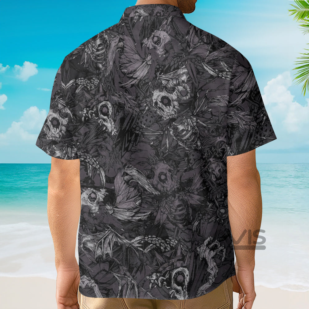 Mens Casual Skull Evil - Hawaiian Shirt