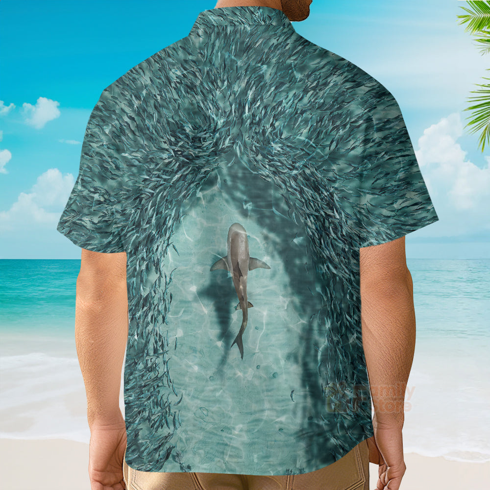 Shark Painting Pattern Men's Short Sleeve Top Hawaiian Shirt