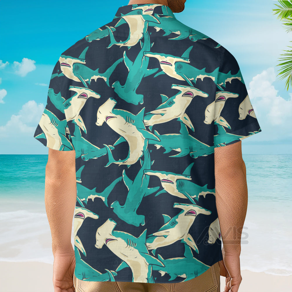 Hammerhead Shark Pattern - For Men And Women - Hawaiian Shirt