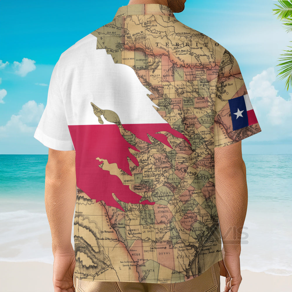 Patriotic Texas Flag Proud Map -  Hawaiian Shirt