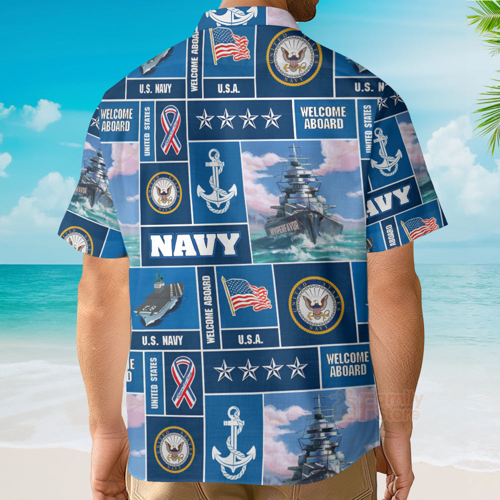 Veteran Soldier US Navy Welcome To Aboard Hawaiian Shirt