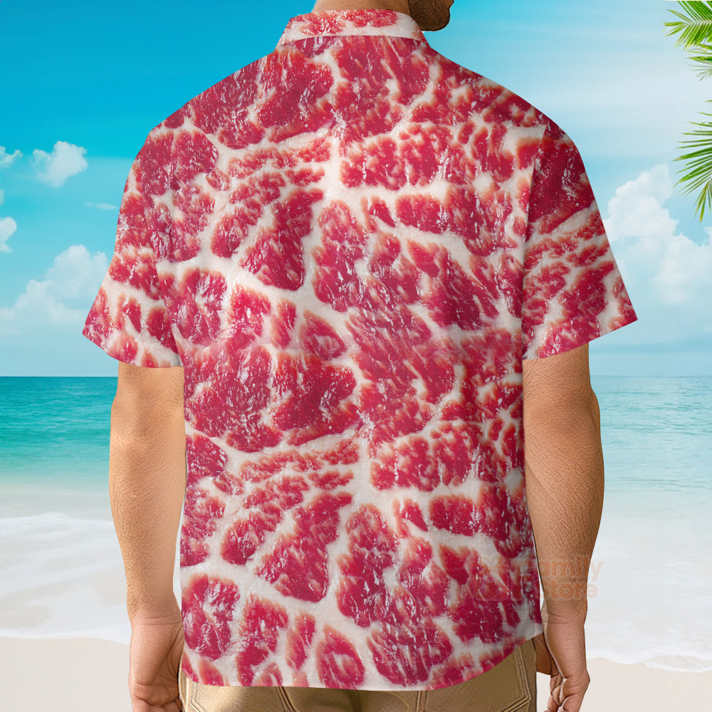 Funny Food Raw Meat Style Funny Hawaiian Shirt