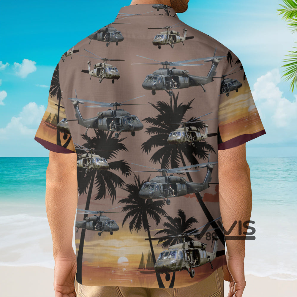 US Army Sikorsky UH-60 Black Hawk Helicopter - Hawaiian Shirt