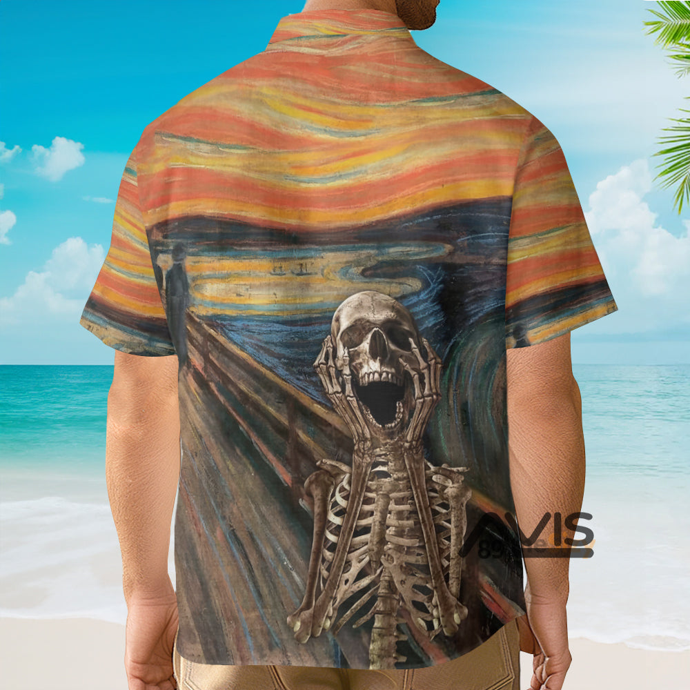 Painted Textured Skull - Hawaiian Shirt