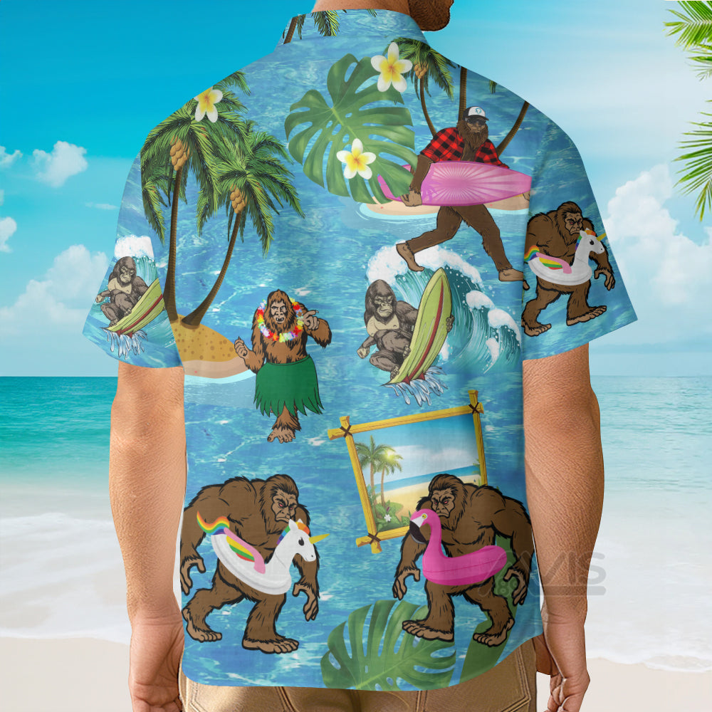 Tropical Aloha Wave Surfing Beach Bigfoot - Gift For Men And Women  - Hawaiian Shirt