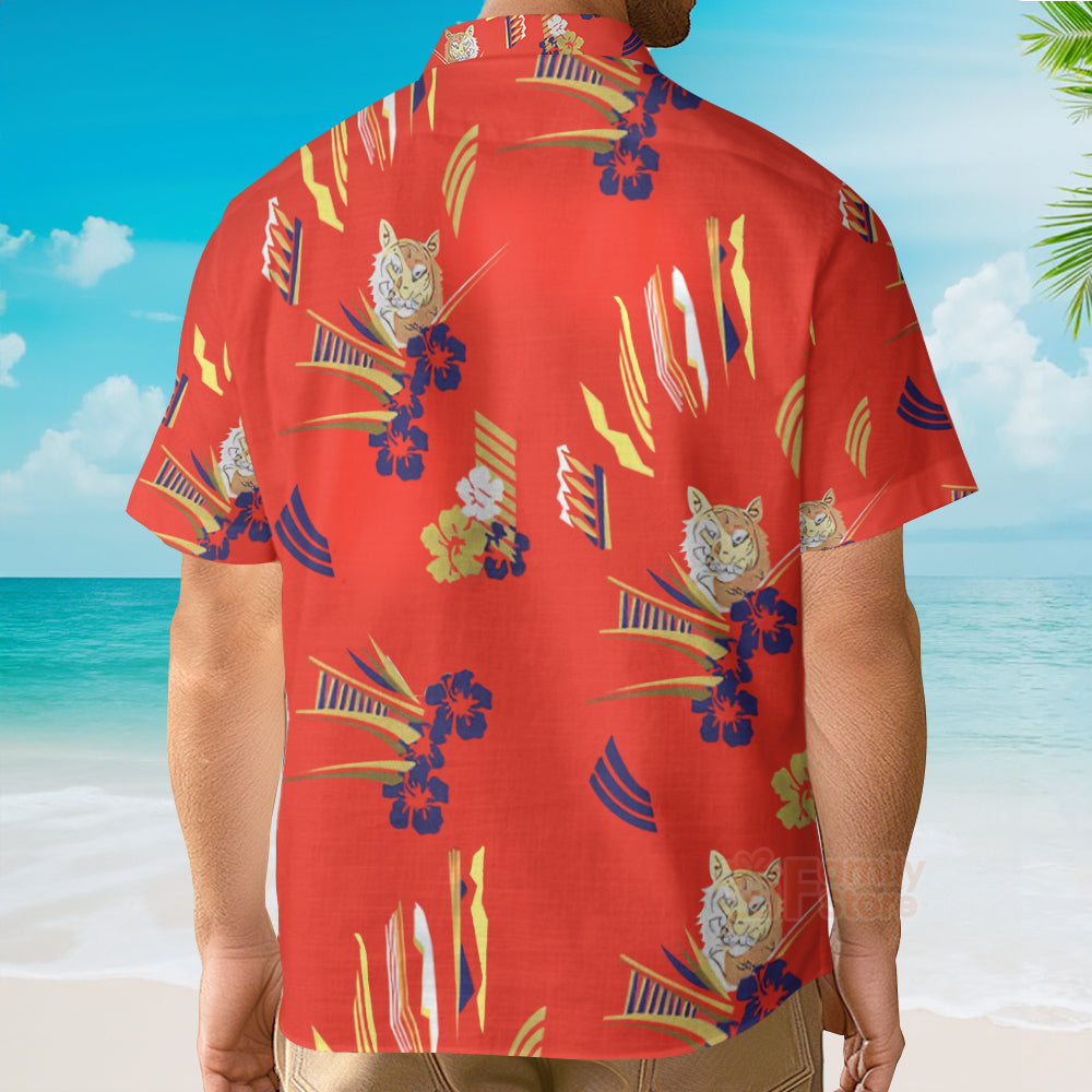Tony Montana Exotic Tiger & Hibiscus Hawaiian Shirt, Aloha Shirt For Summer