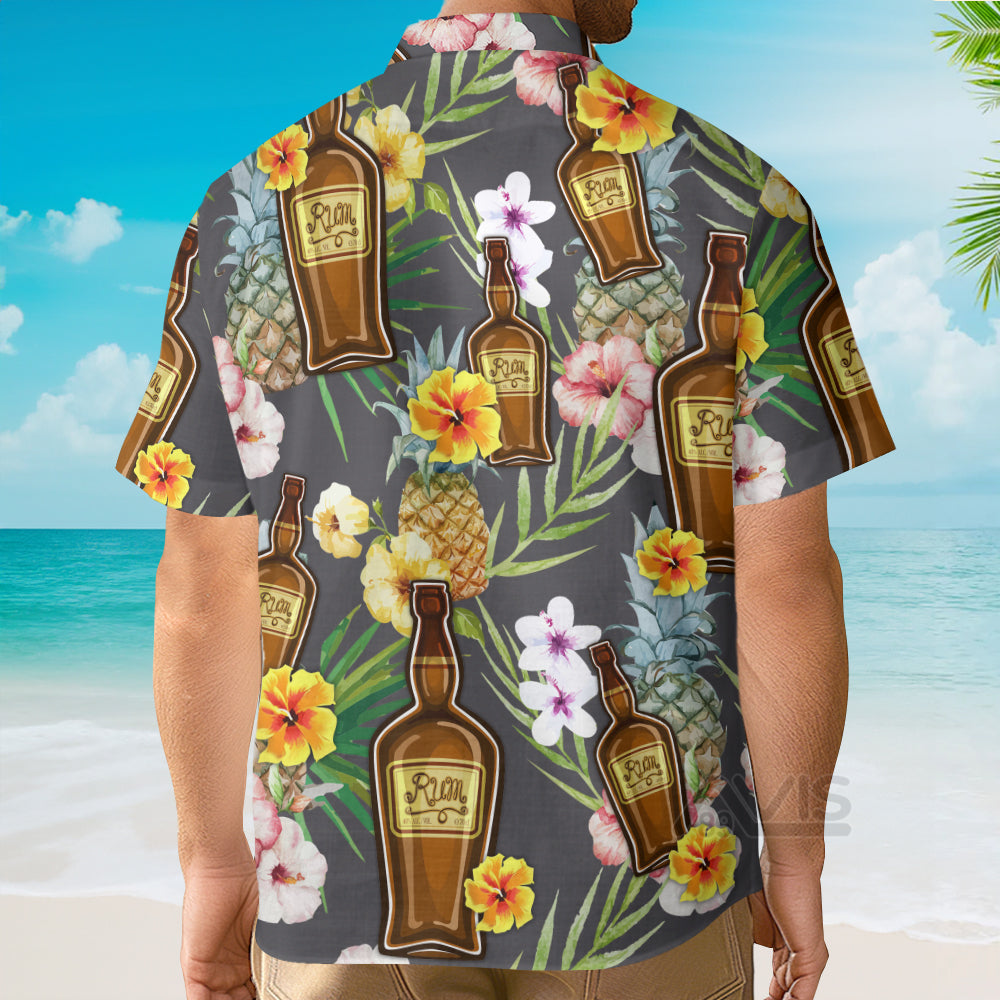Wine Rum Drinking Tropical Art - Gift For Men And Women - Hawaiian Shirt