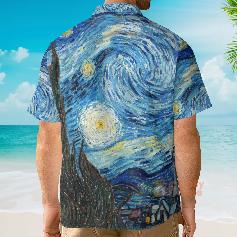Retro Van Gogh The Starry Night - Hawaiian Shirt