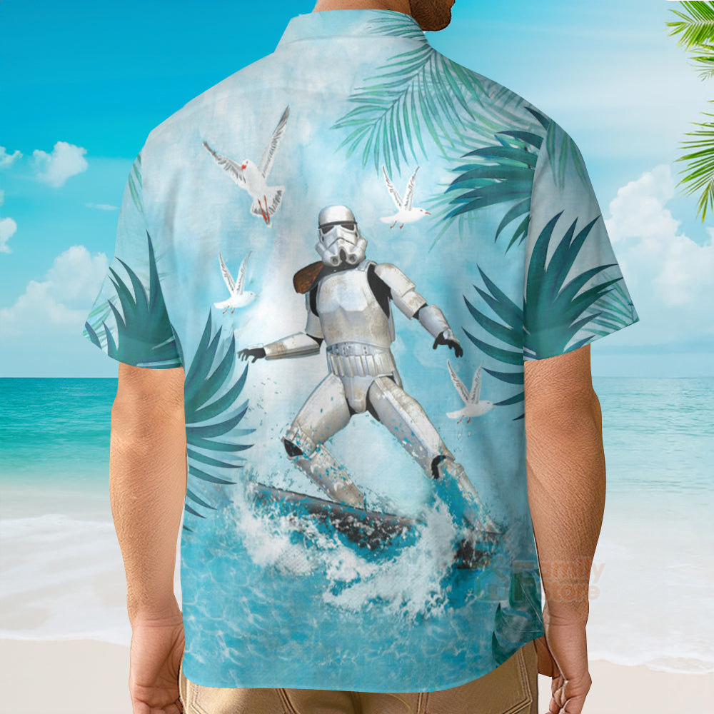 Stwa Stormtrooper Surfing Hawaiian Shirt