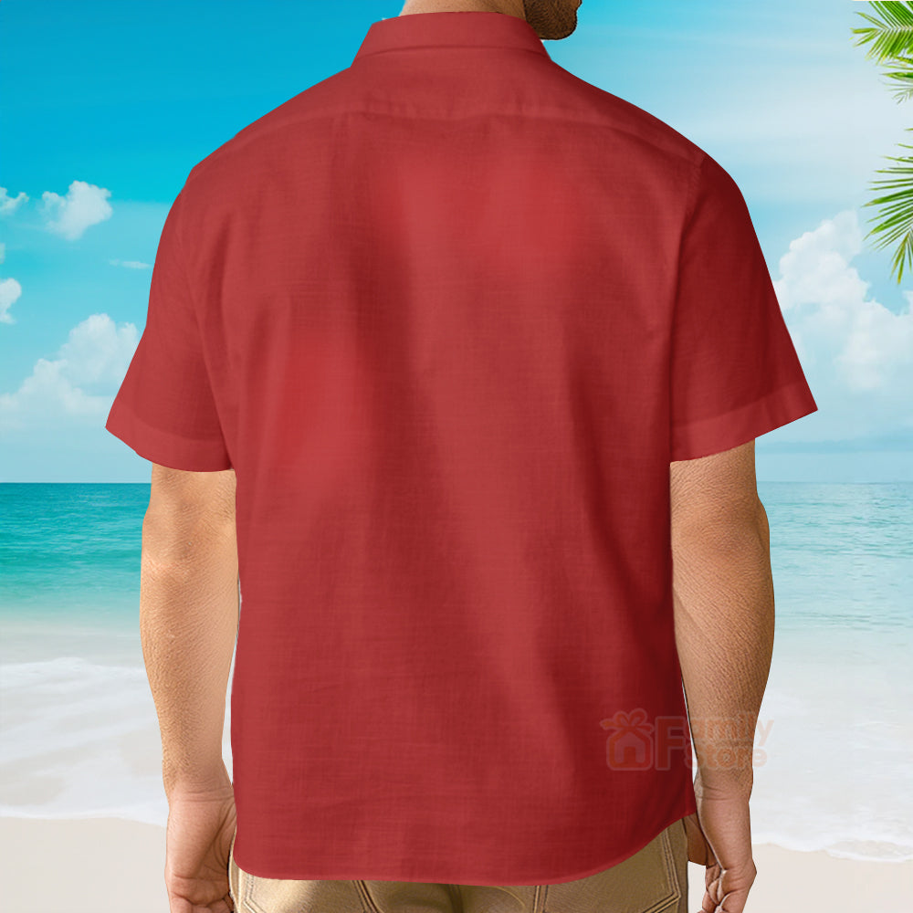 American Flag Dinosaur Chest Pocket Short Sleeve Bowling Shirt Hawaiian Shirt