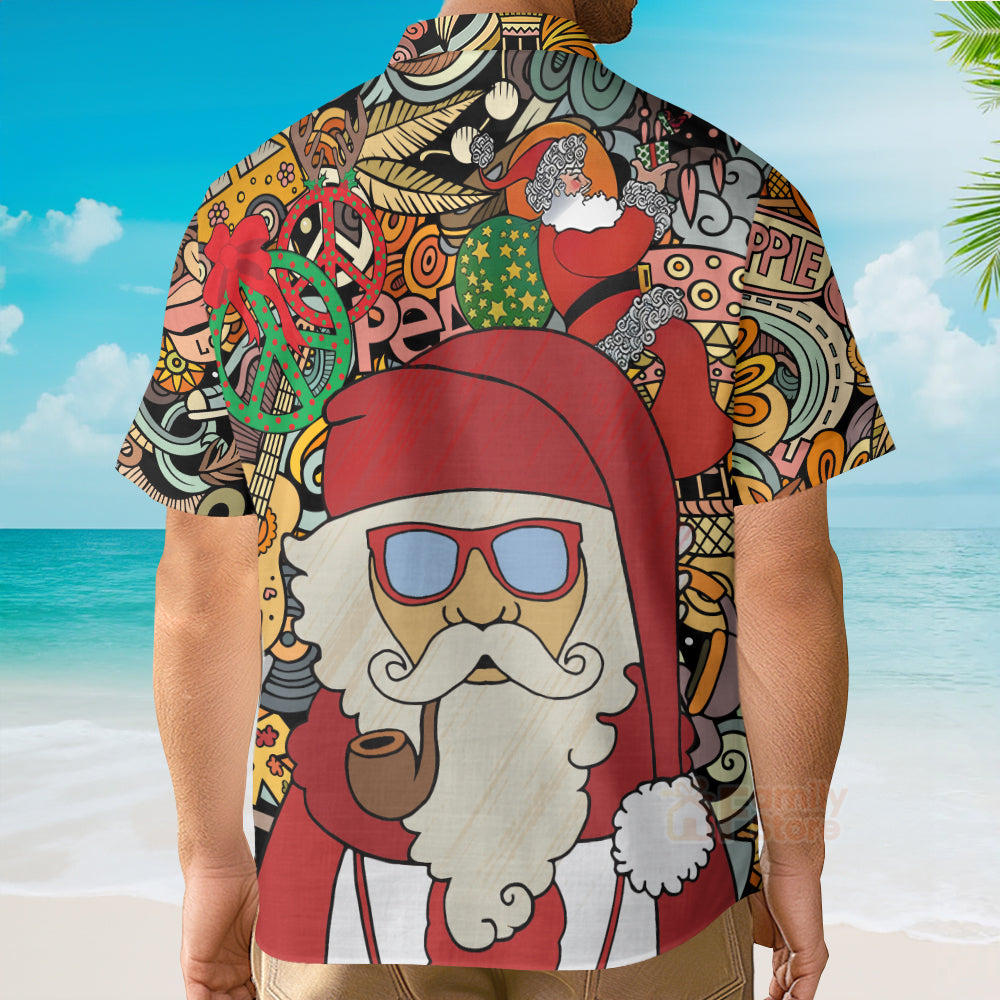 Musical Christmas Hippie Santa - Hawaiian Shirt