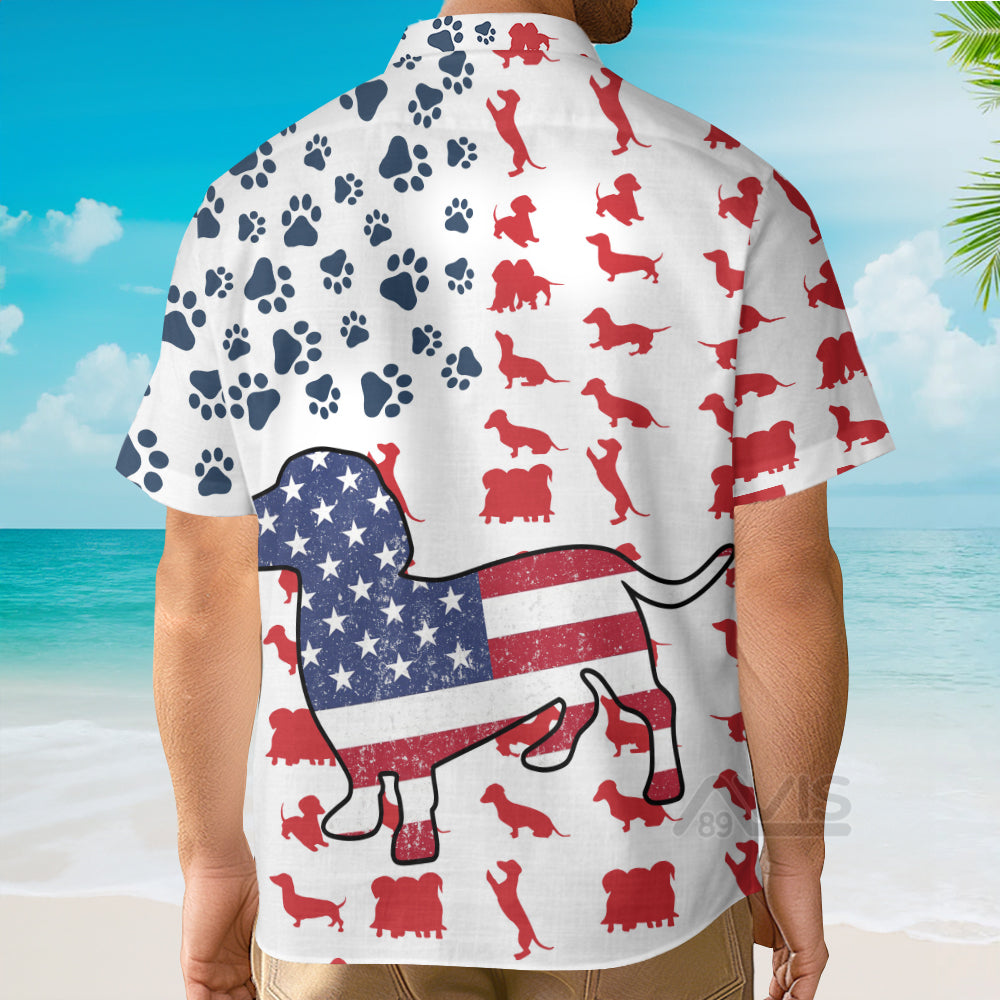 Dachshund American Flag Hawaiian Shirt