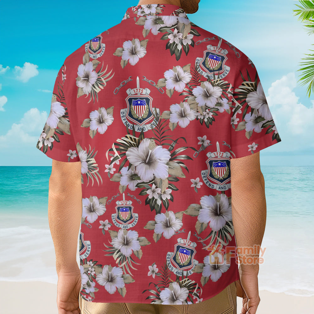 Custom Photo Funny Dog And Flower Red Color - Hawaiian Shirt