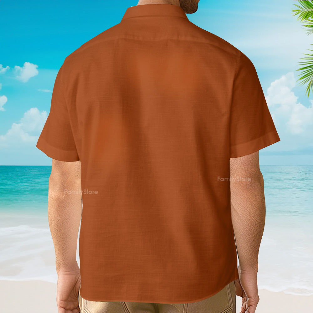 Thanksgiving Turkey Stripe Pattern Pumpkin Brown Hawaiian Shirt