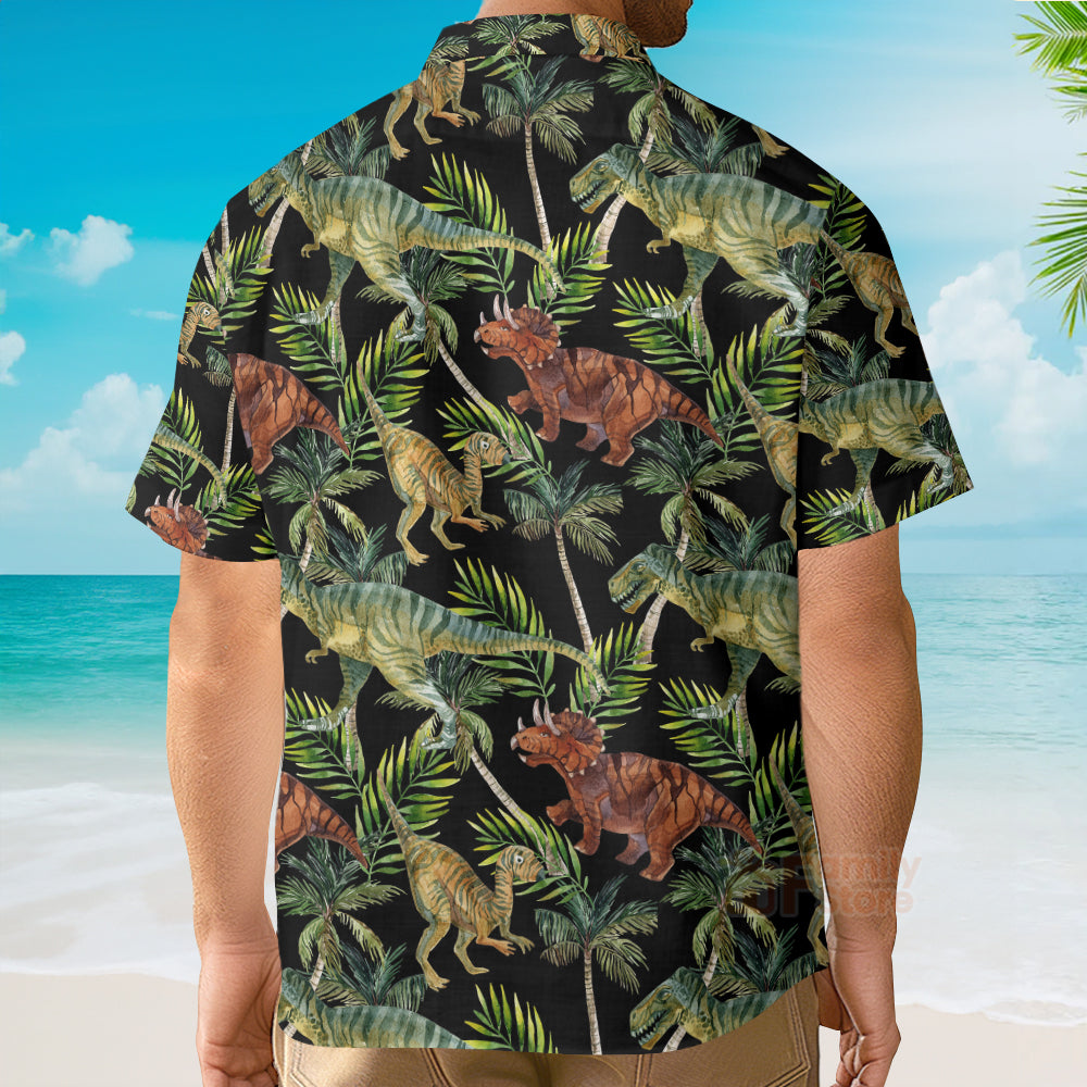 Dinosaur Tropical Pattern Hawaiian Shirt