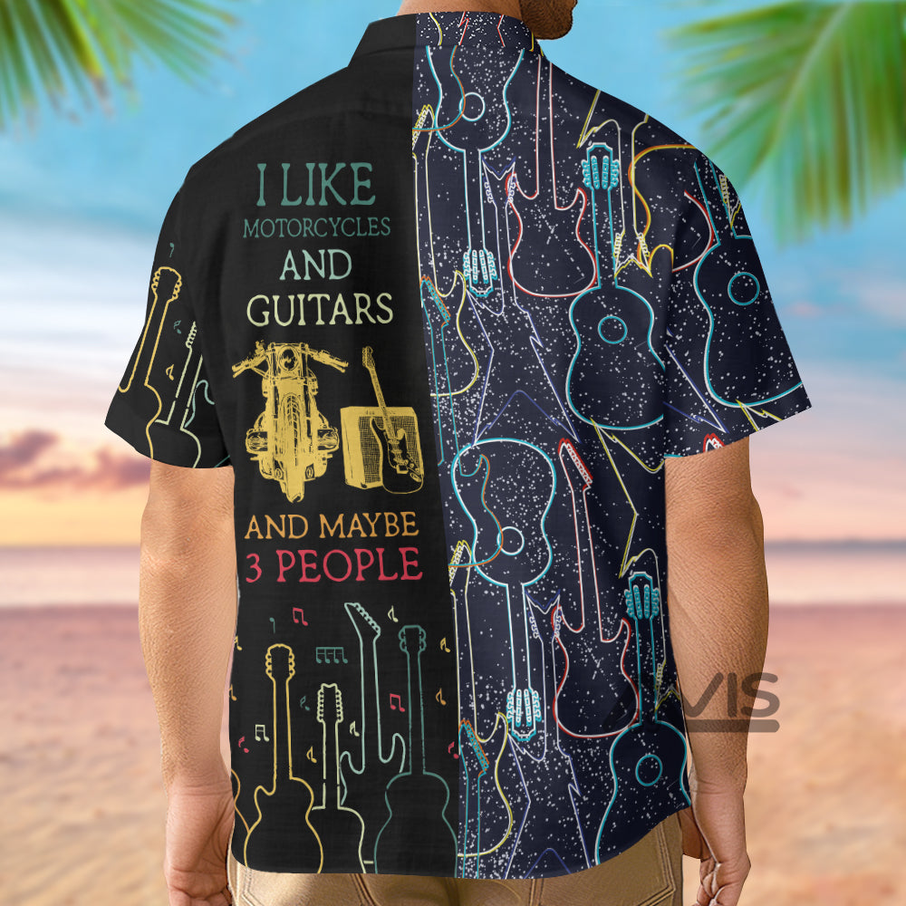 Guitar I Like Motorcycle And Guitar - Hawaiian Shirt