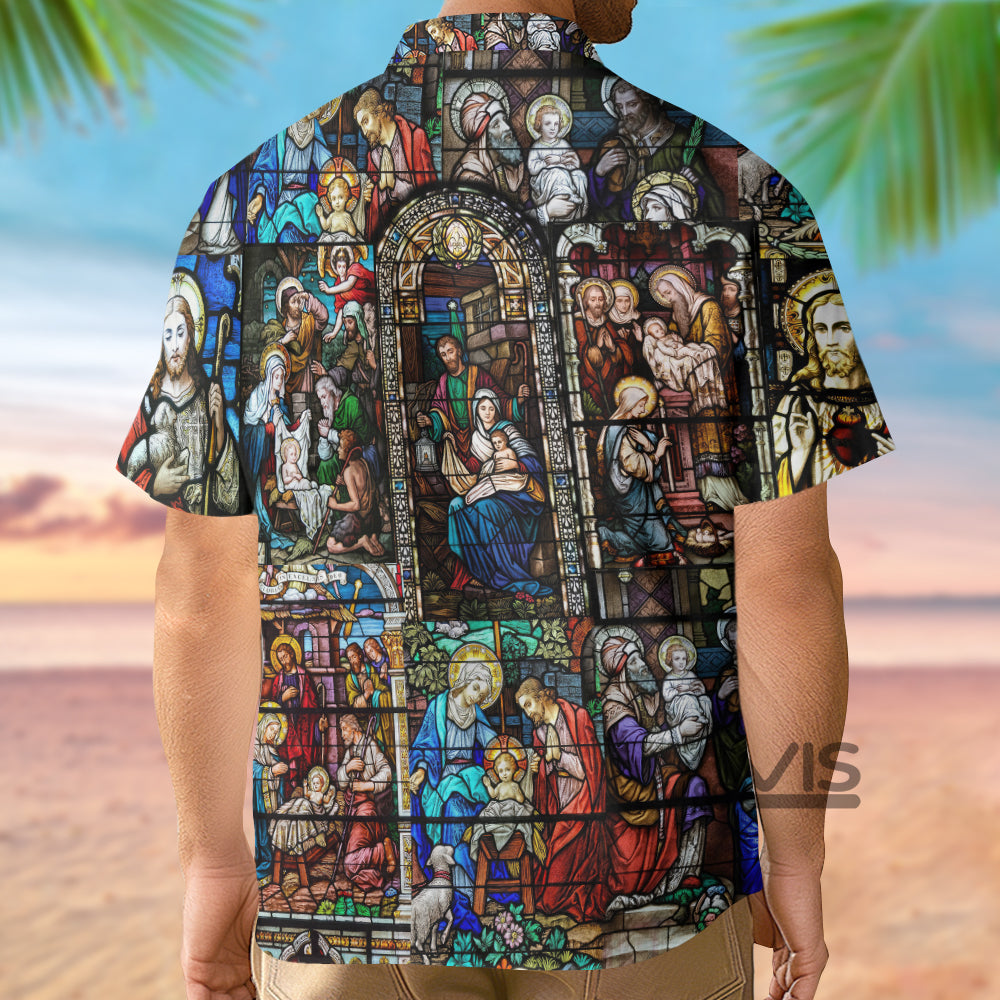 Life Of Faith-Inspired  Stained Glass Window  - Hawaiian Shirt