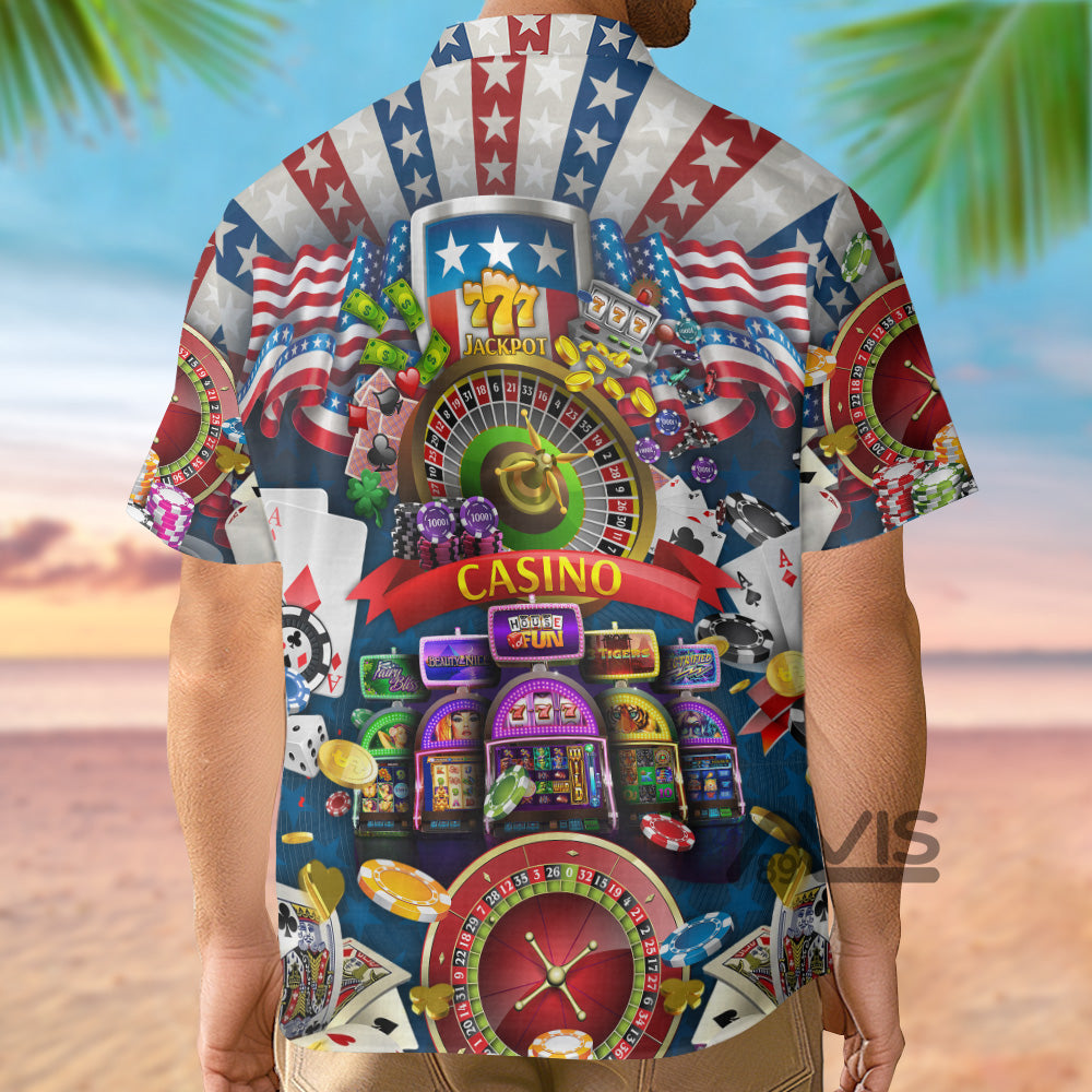 Poker US Flag Casino Lover - Hawaiian Shirt