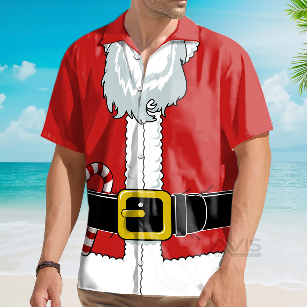 Christmas Fun Santa Claus Clothes - Costume Cosplay Hawaiian Shirt