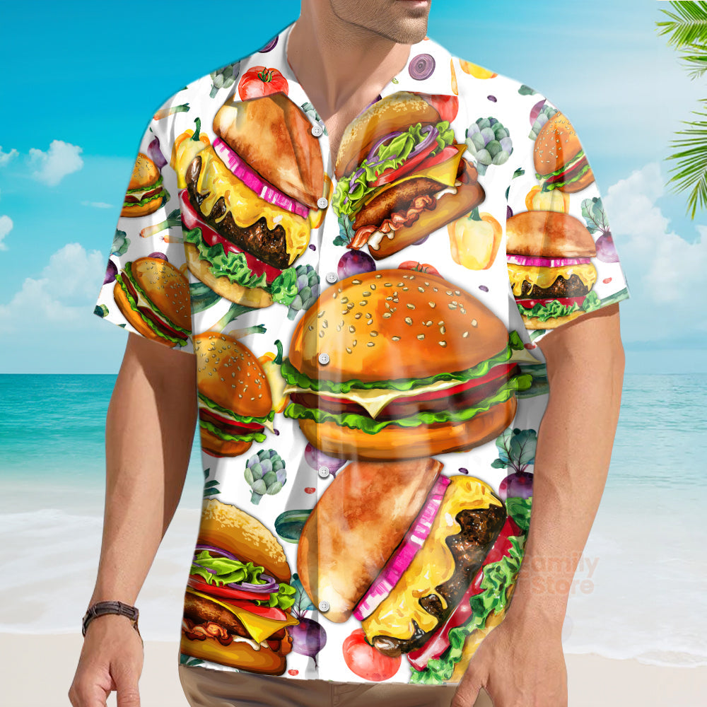 Food Big Burger Life Is Better With Burger Hawaiian Shirt